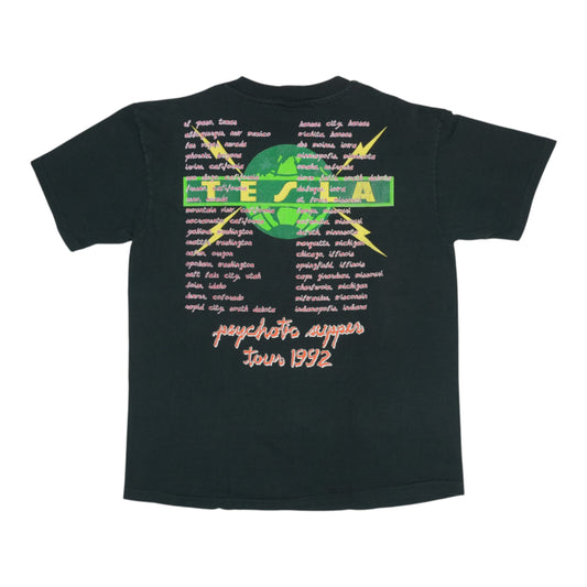 1992 Tesla Psychotic Supper Tour Shirt Back