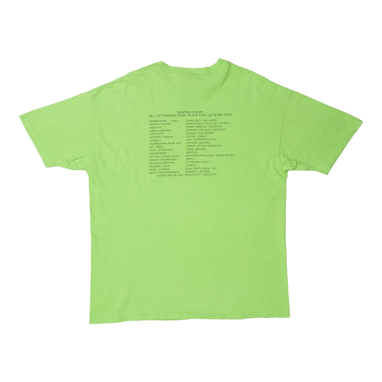 1992 Genesis We Cant Dance Tour Crew Shirt