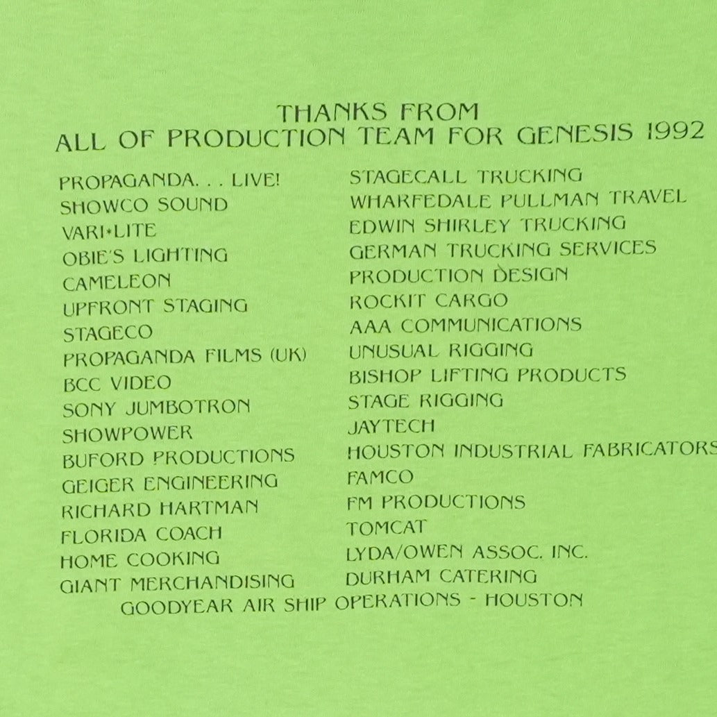 1992 Genesis We Cant Dance Tour Crew Shirt