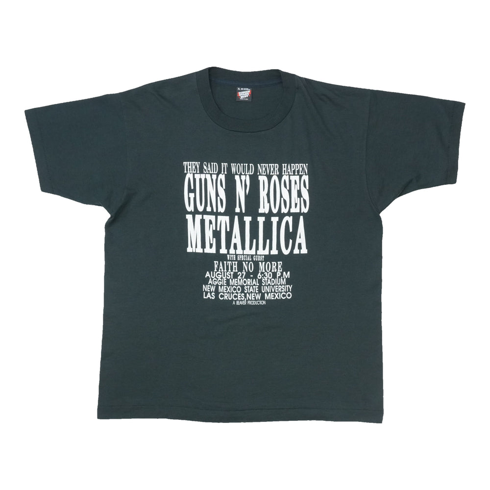 1992 Guns N' Roses Metallica Faith No More Las Cruces Crew Shirt