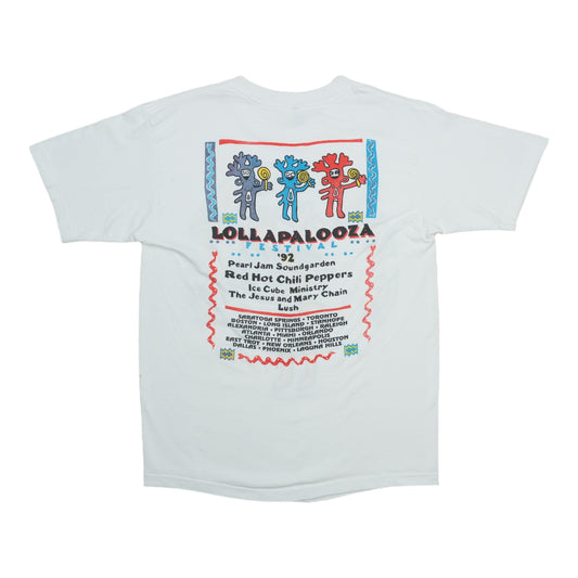 1992 Lollapalooza Festival Pearl Jam Soundgarden Red Hot Chili Peppers Shirt Back