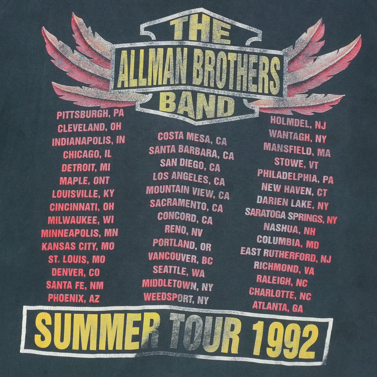 1992 The Allman Brothers Band Summer Tour Shirt