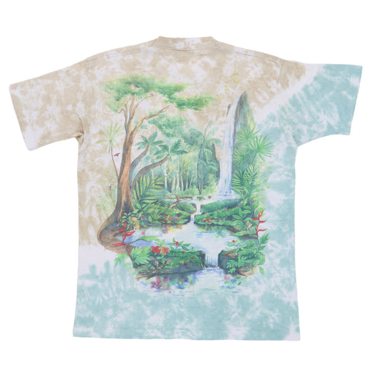 1992 Rainforest Liquid Blue Tie Dye Shirt Back