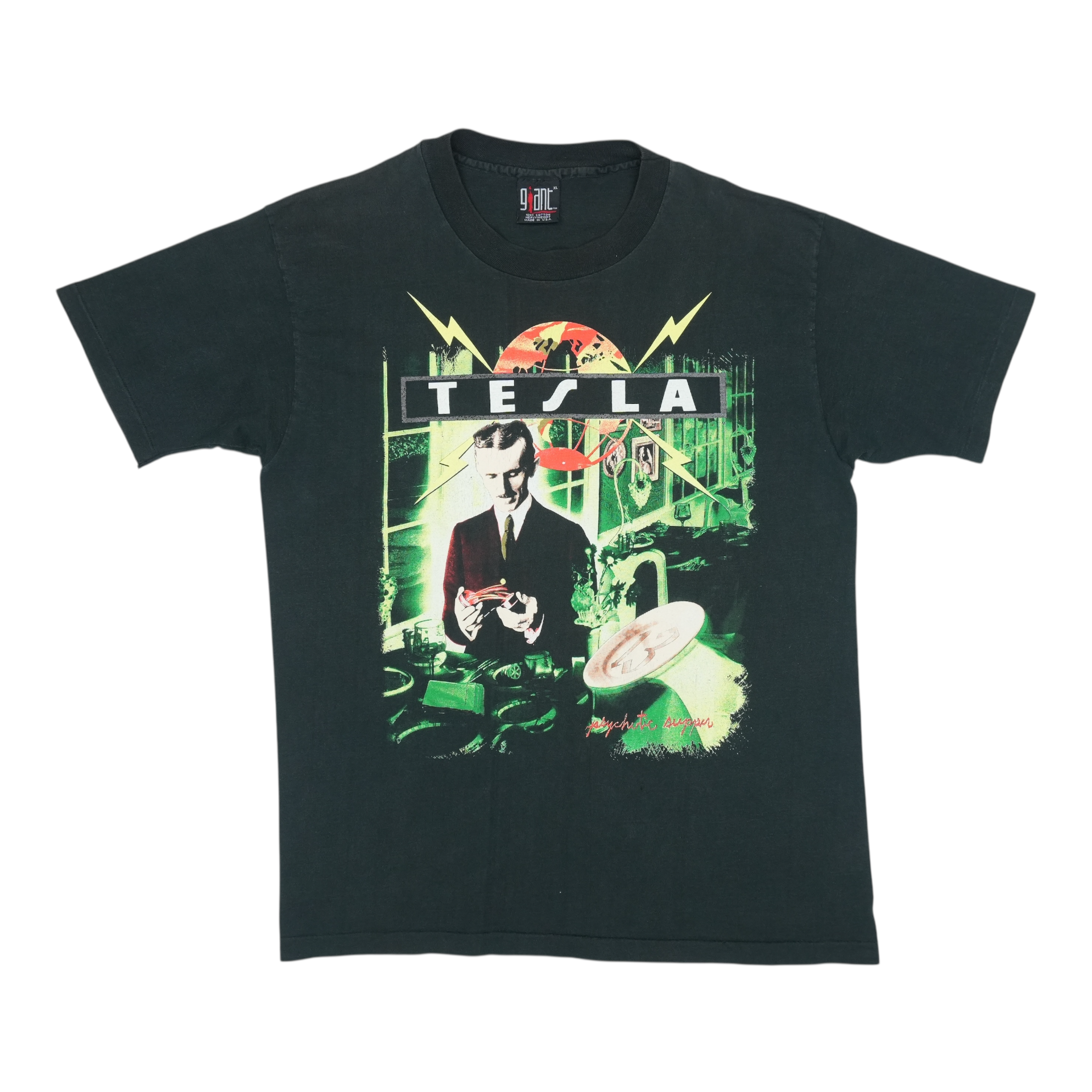 1992 Tesla Psychotic Supper Tour Shirt | Authentic Vintage Tee