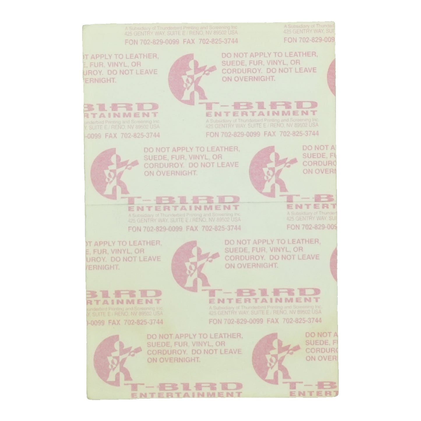 1992 Megadeth World Tour 92-93 Working Pass back