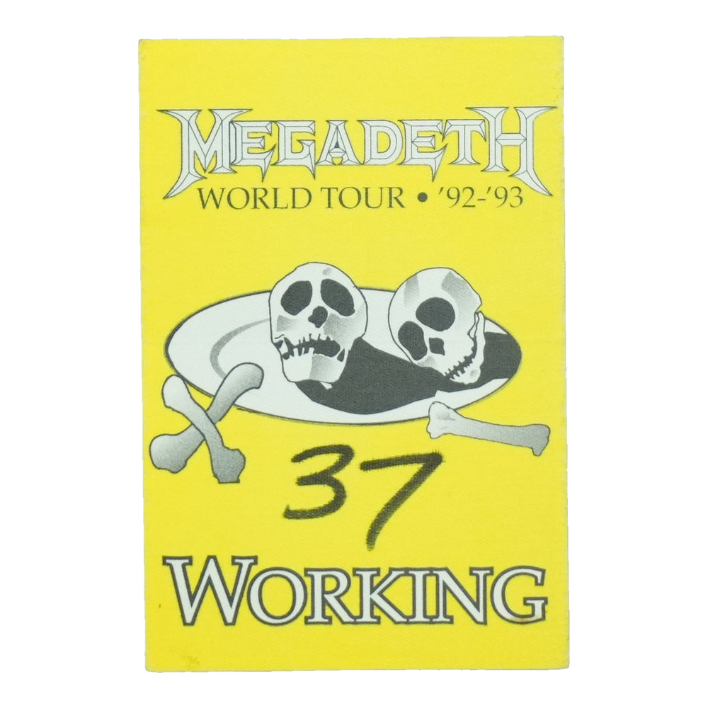 1992 Megadeth World Tour 92-93 Working Pass front