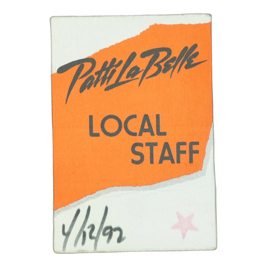 1992 Patti LaBelle Local Staff Backstage Pass front