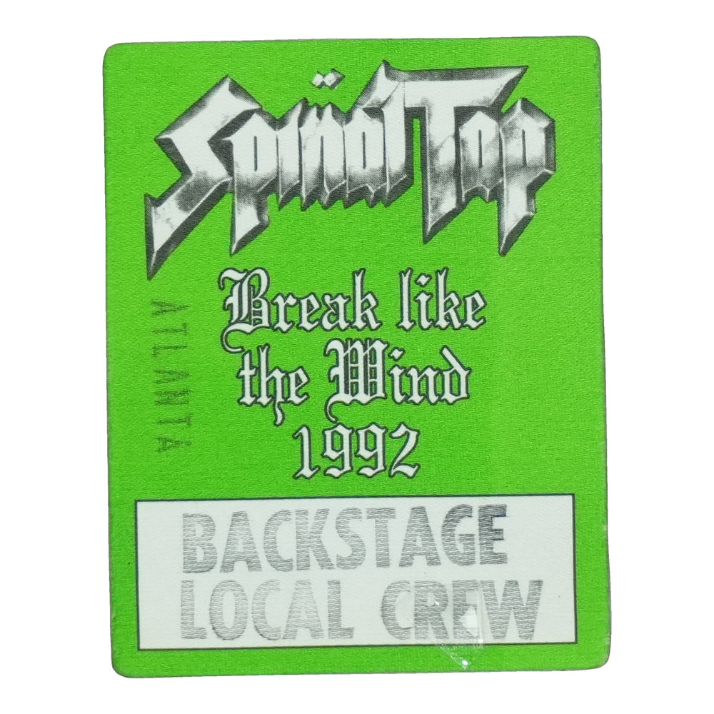 1992 Spinal Tap Break Like the Wind Local Crew Backstage Pass front