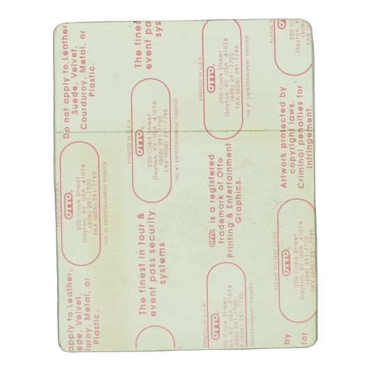 1992 Spinal Tap Break Like the Wind Local Crew Backstage Pass back