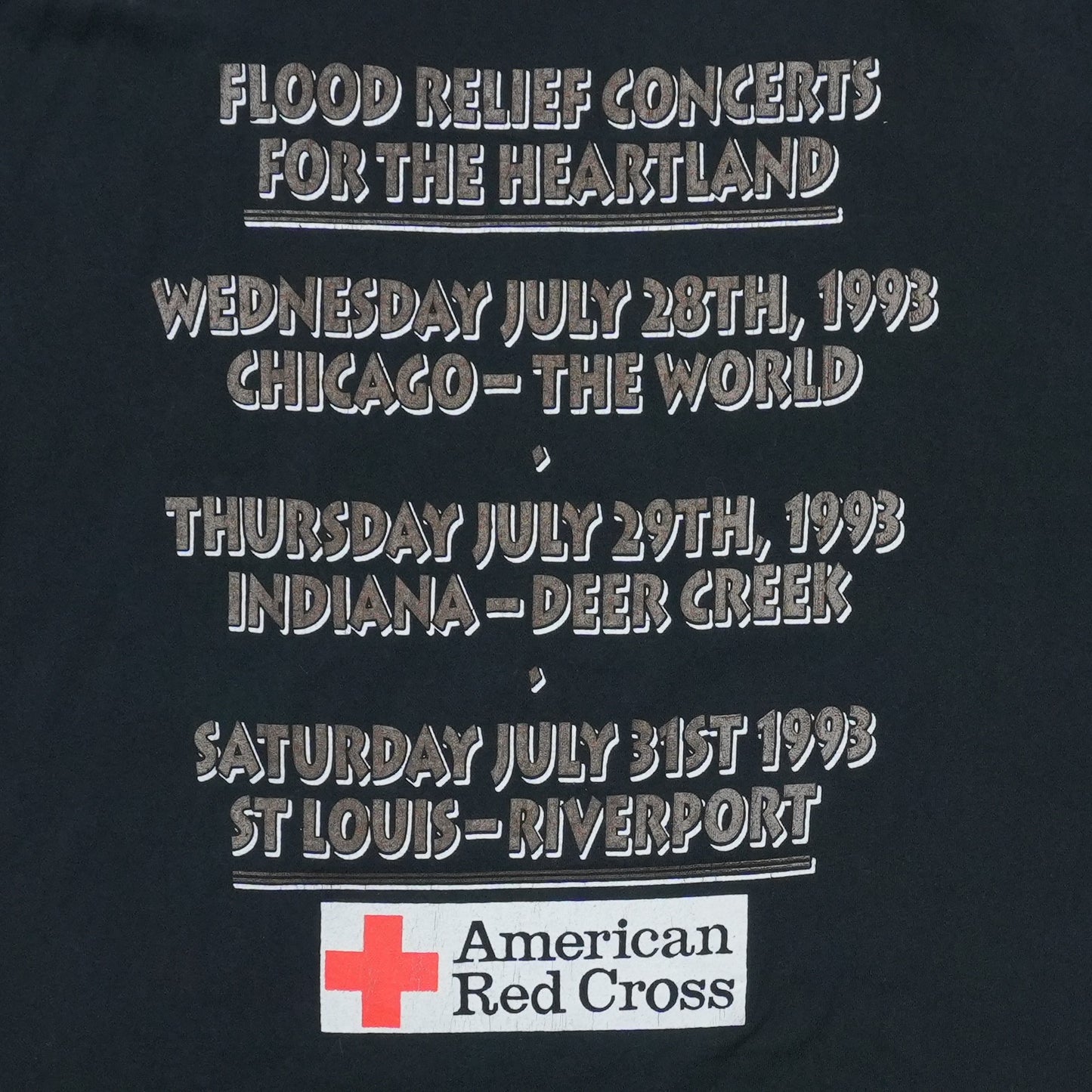 1993 Flood Relief Concerts For The Heartland Shirt