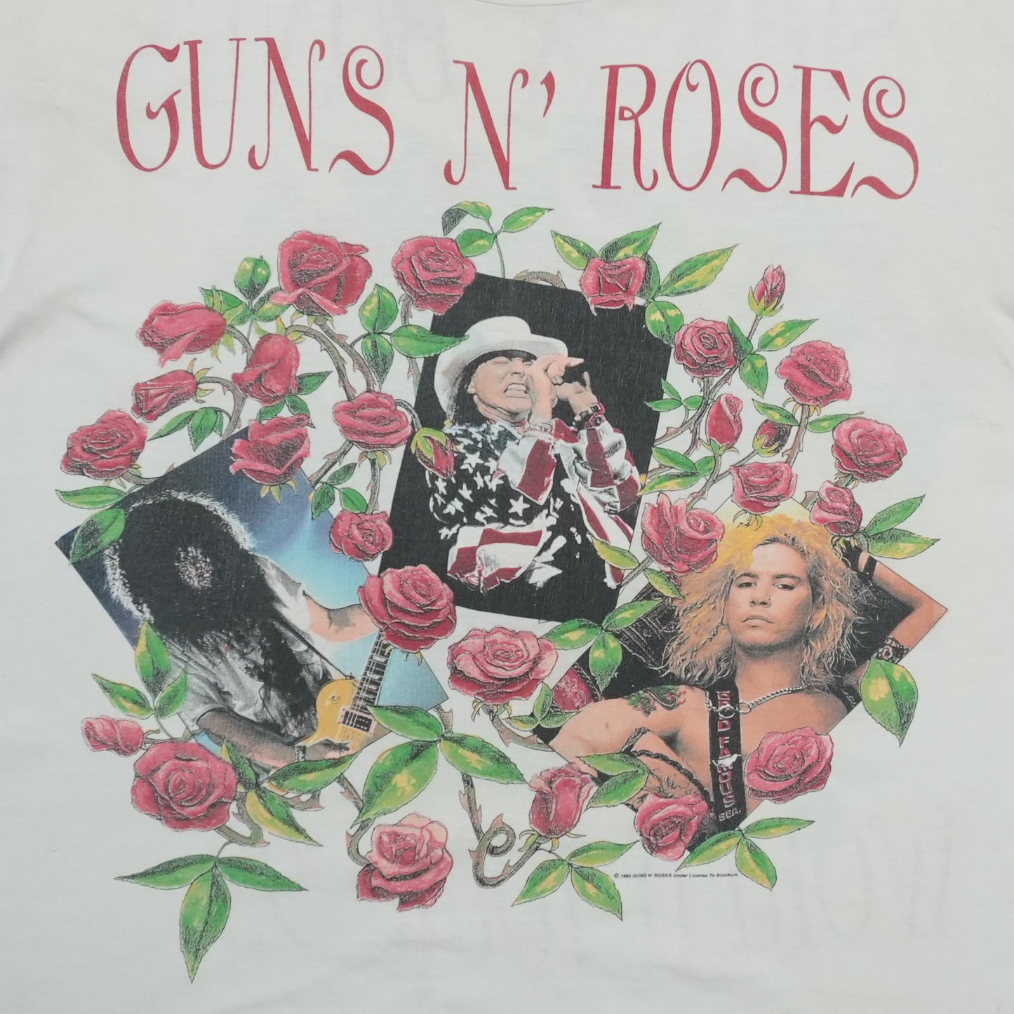 1993 Guns N Roses Skin N Bones World Tour Shirt Detail 1