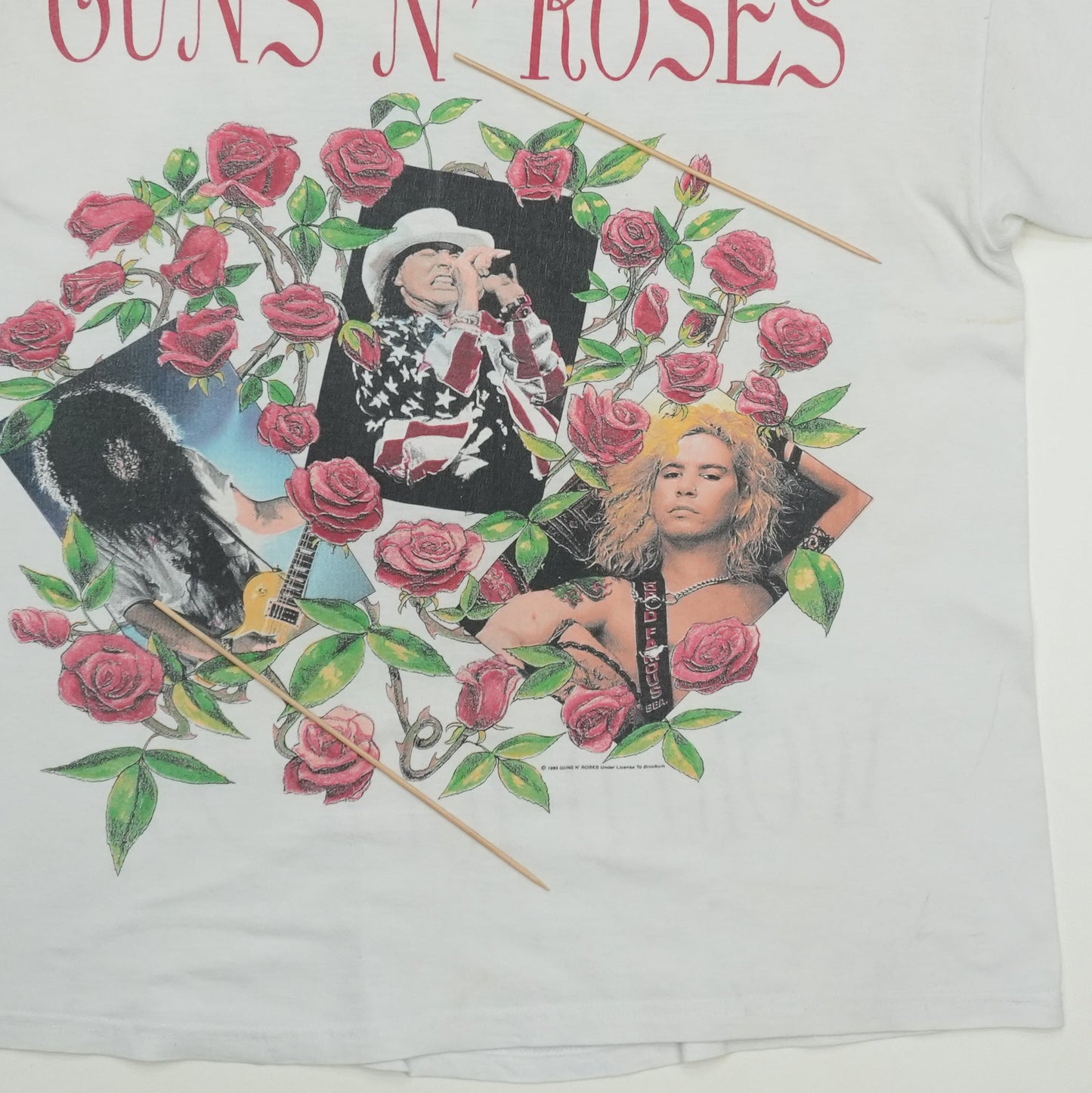1993 Guns N Roses Skin N Bones World Tour Shirt Detail 4