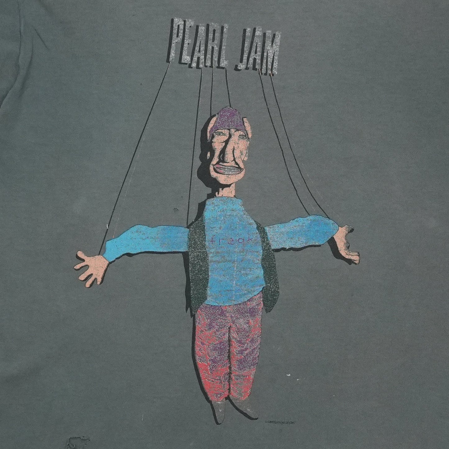 1993 Pearl Jam Freak Tour Shirt Detail 1