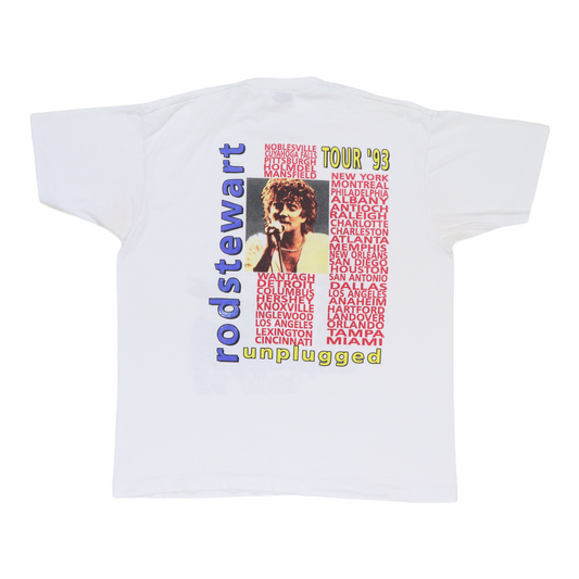 1993 Rod Stewart Unplugged Tour Shirt Back