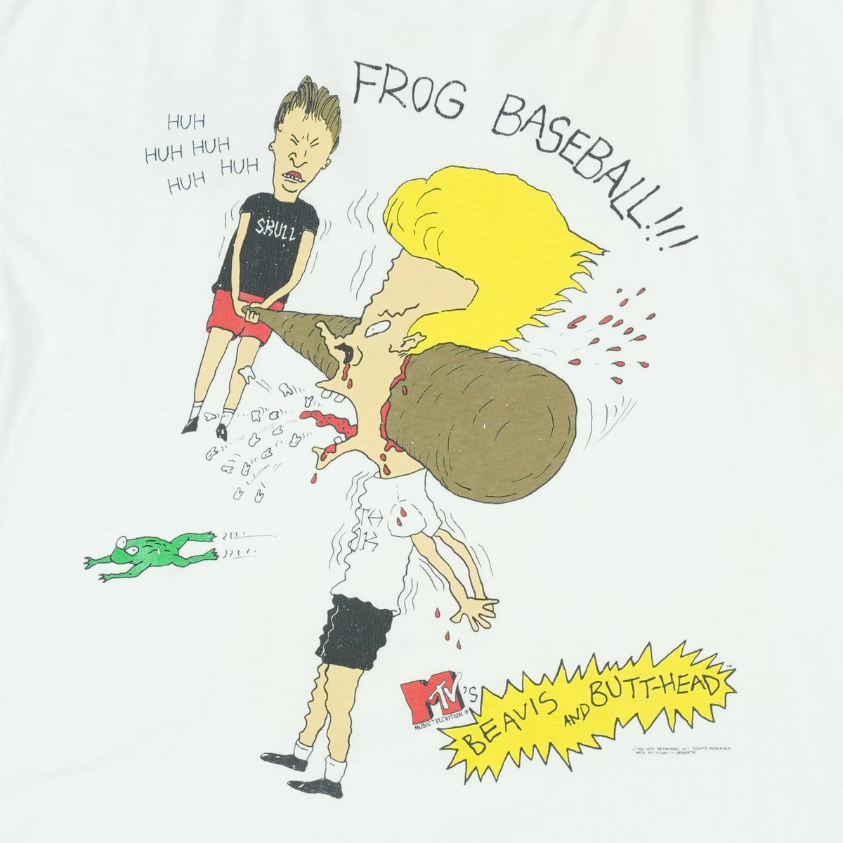1993 Beavis And Butt-Head Frog Baseball Shirt