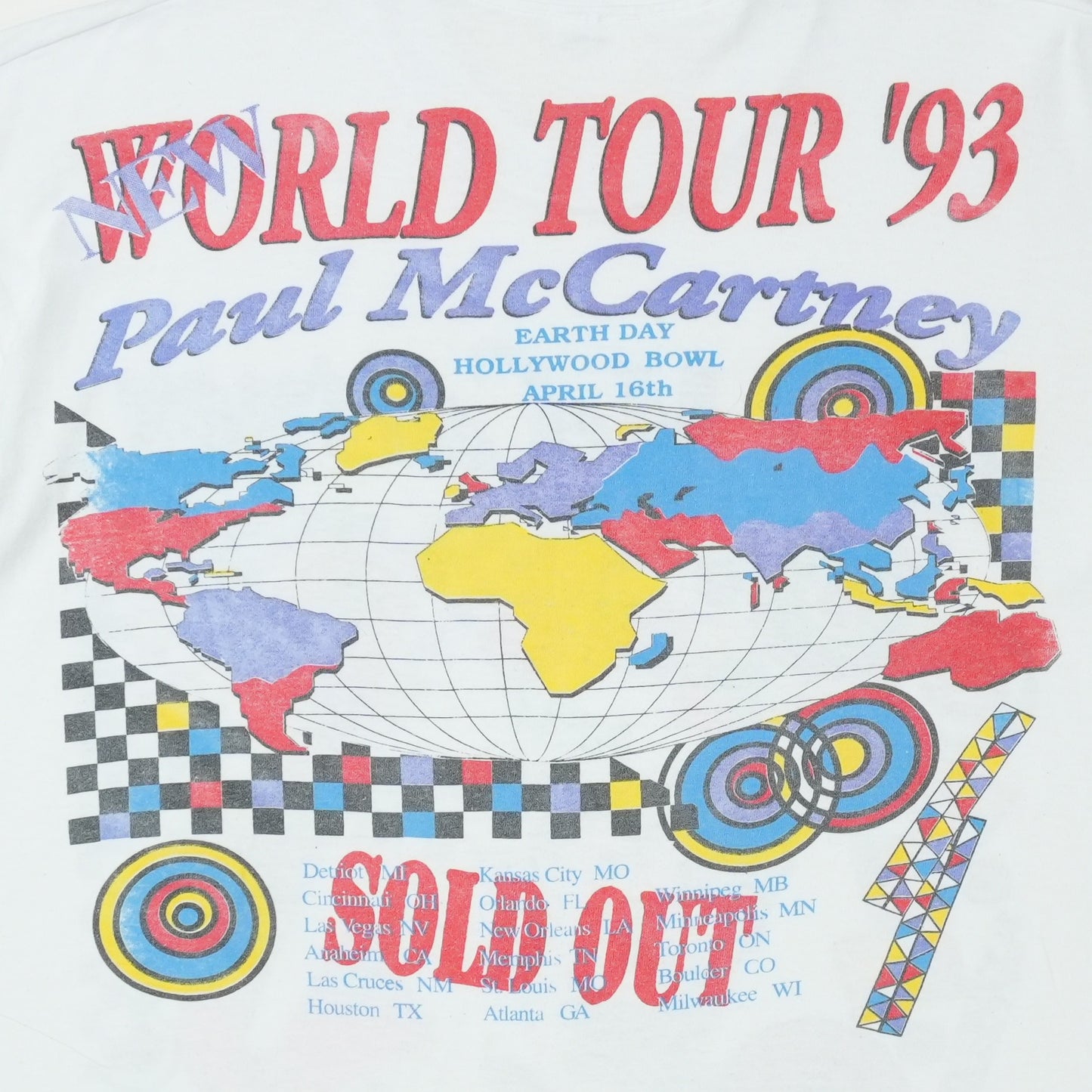 1993 Paul McCartney New World Tour Shirt