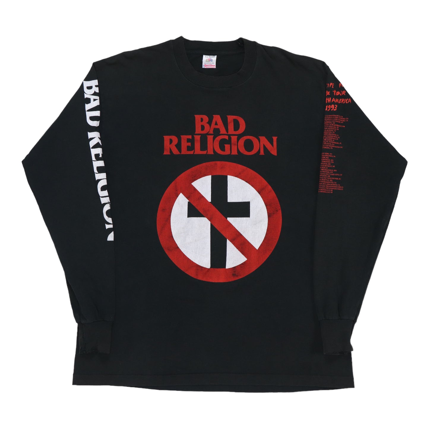 1993 Bad Religion Recipe For Hate Tour Long Sleeve Shirt