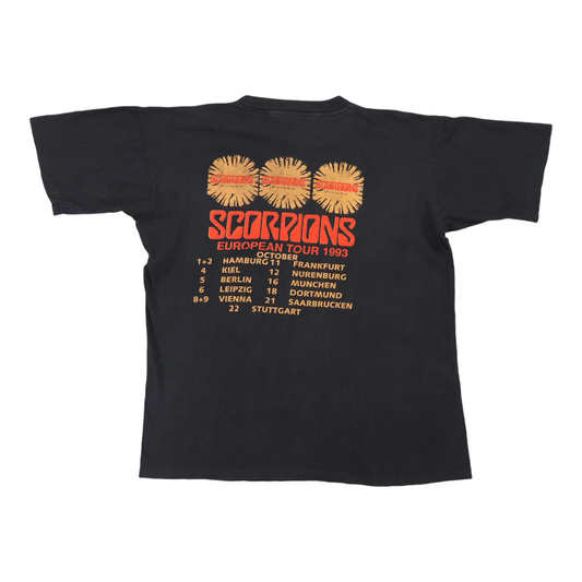 1993 Scorpions European Tour Shirt Back