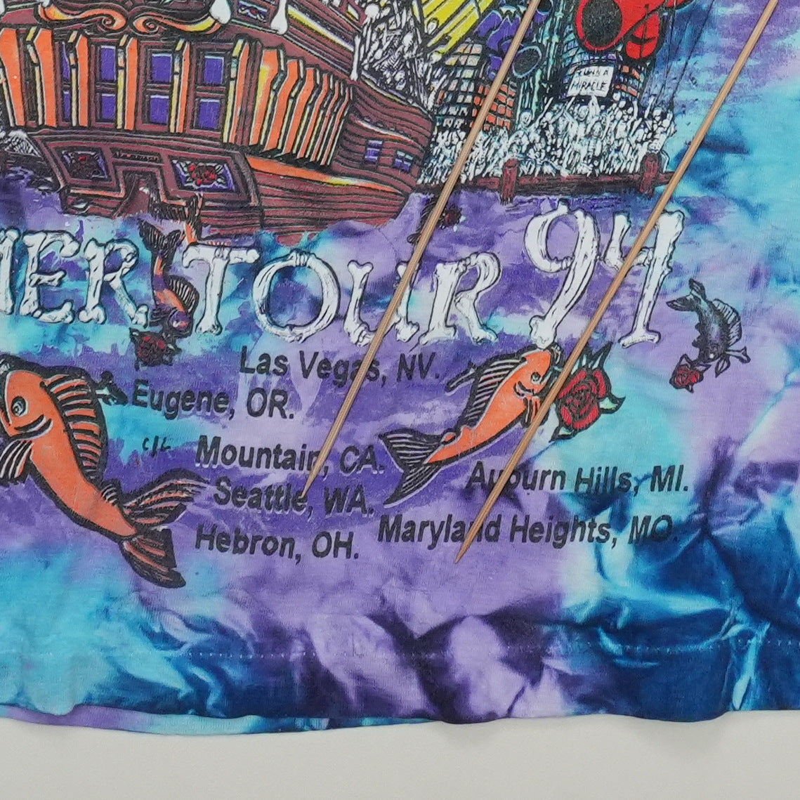 1994 Grateful Dead Summer Tour Tie Dye Shirt Detail 5