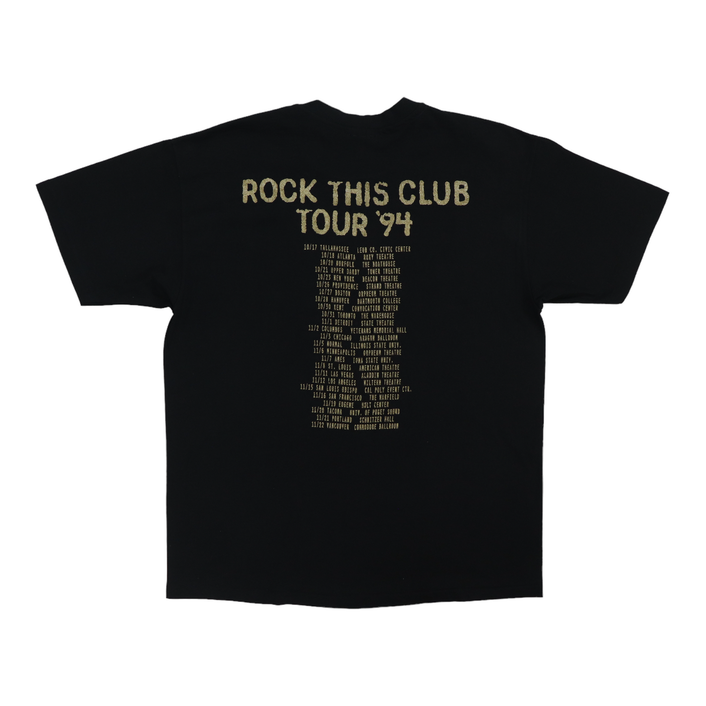 1994 Pretenders Rock This Club Tour Shirt
