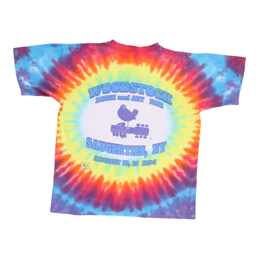 1994 Woodstock Music Festival Concert Tie Dye Shirt Back