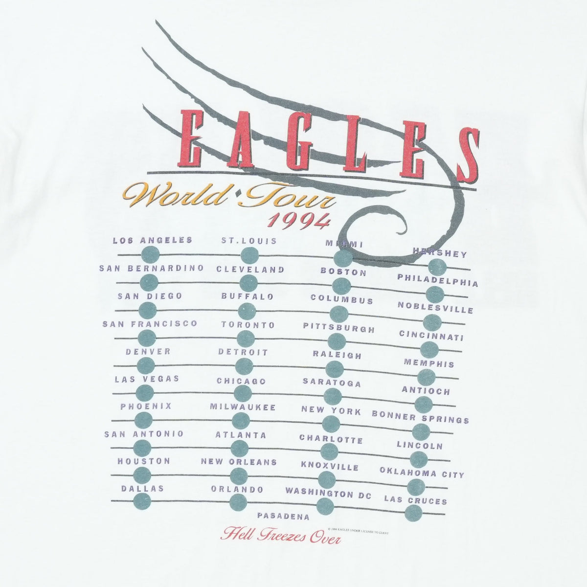 1994 Eagles Hell Freezes Over Tour Shirt
