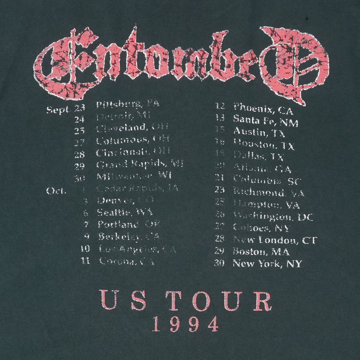 1994 Entombed US Tour Shirt
