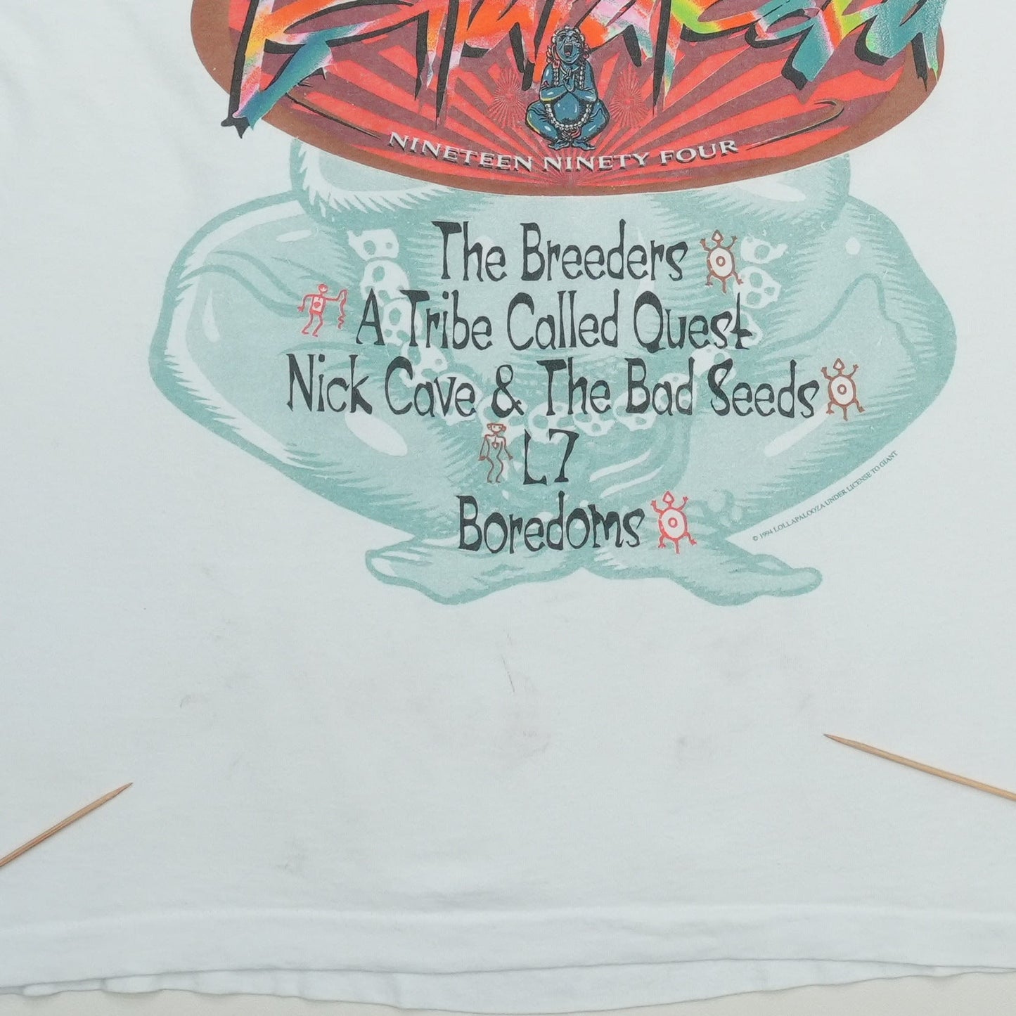 1994 Lollapalooza Smashing Pumpkins Beastie Boys Tour Shirt Detail 3