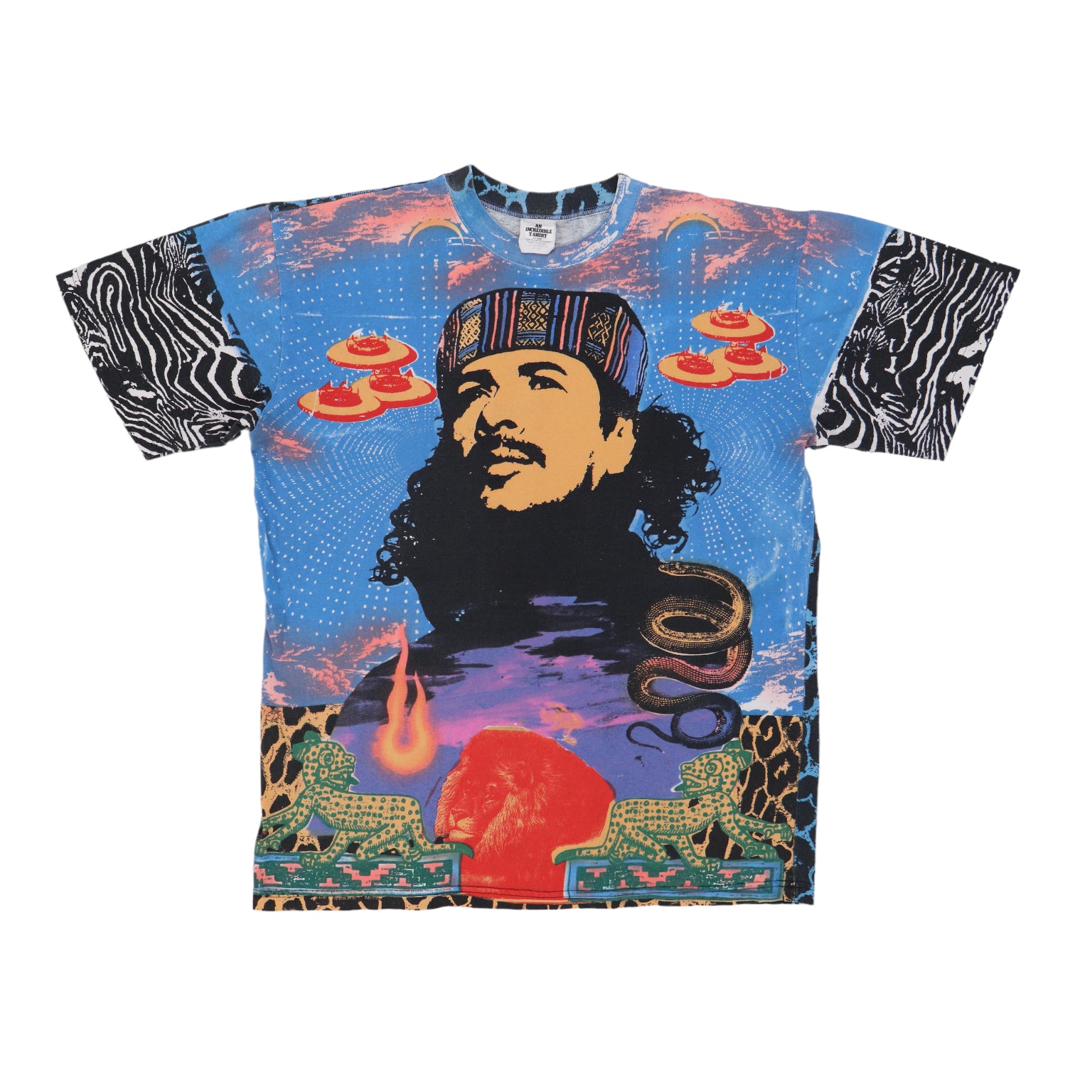 Original vintage 1995 Carlos Santana Heaven Smiles All Over Print