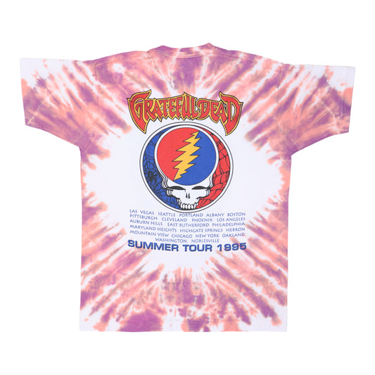 1995 Grateful Dead Summer Tour Tie Dye Shirt Back