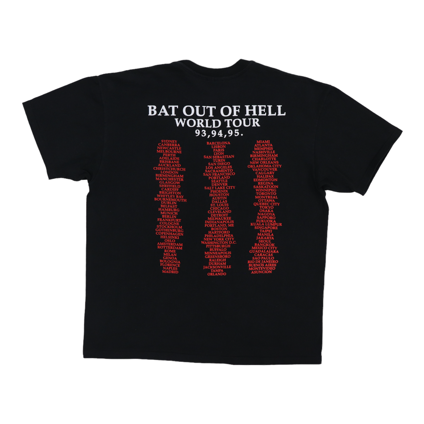 1995 Meat Loaf Bat Out Of Hell Tour Shirt
