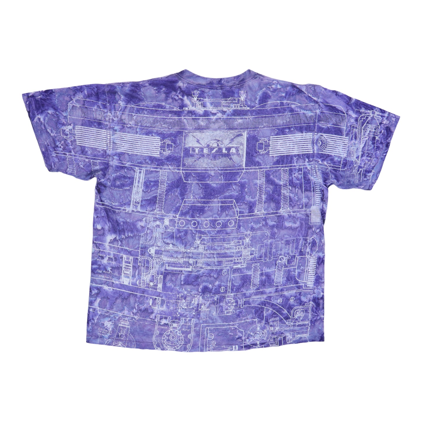 1995 Tesla Bust A Nut All Over Print Tie Dye Shirt