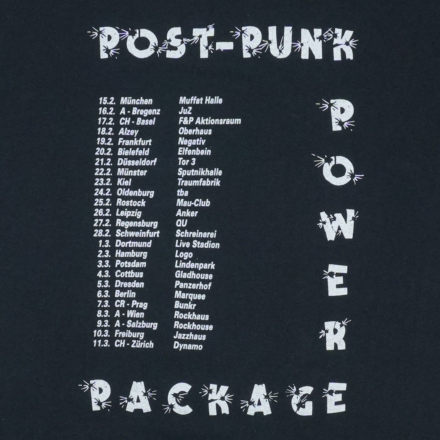 1995 Vibrators Post-Punk Power Package Tour Shirt
