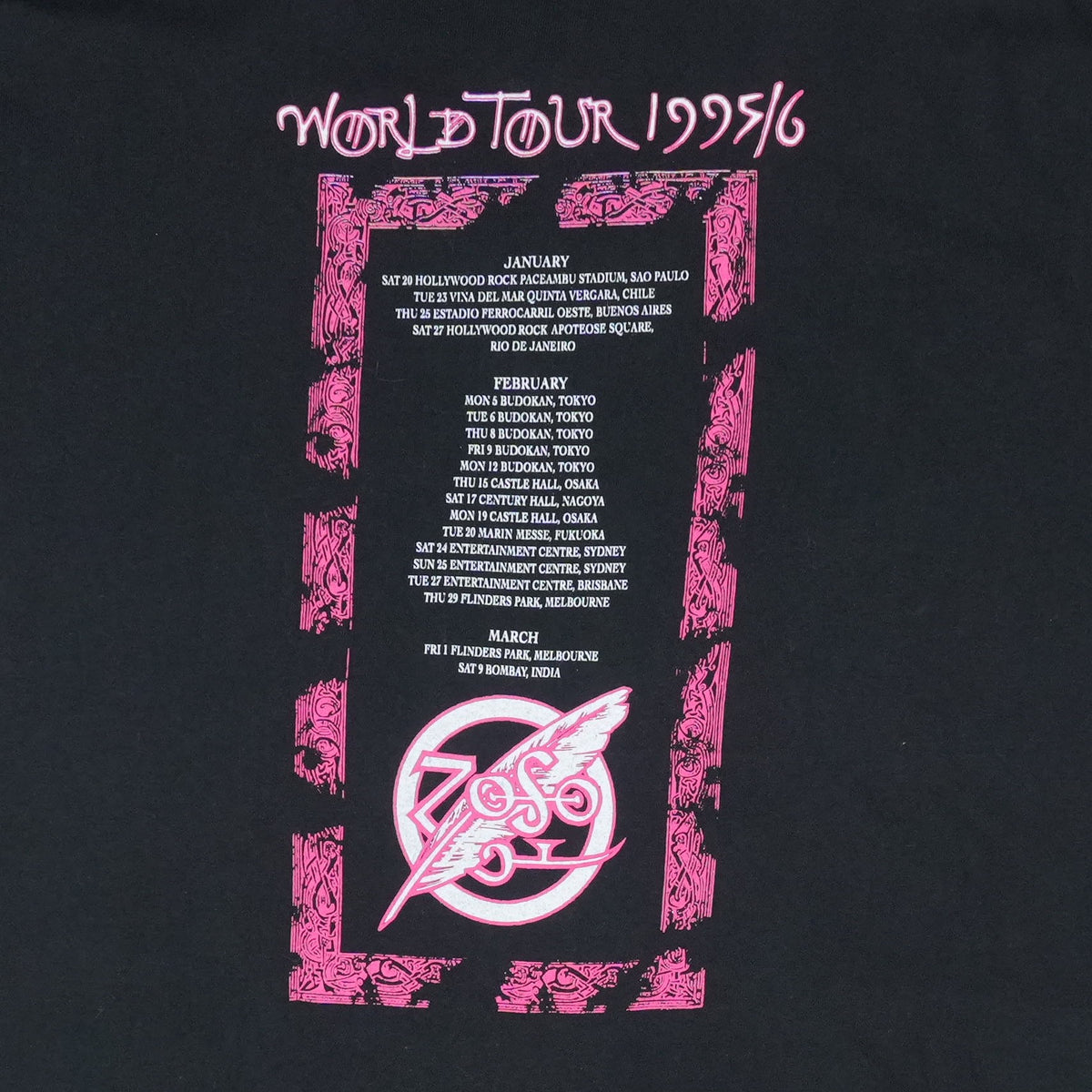 1995 Jimmy Page Robert Plant No Quarter World Tour Shirt