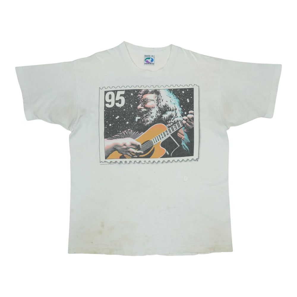 1995 Jerry Garcia Liquid Blue Stamp Shirt
