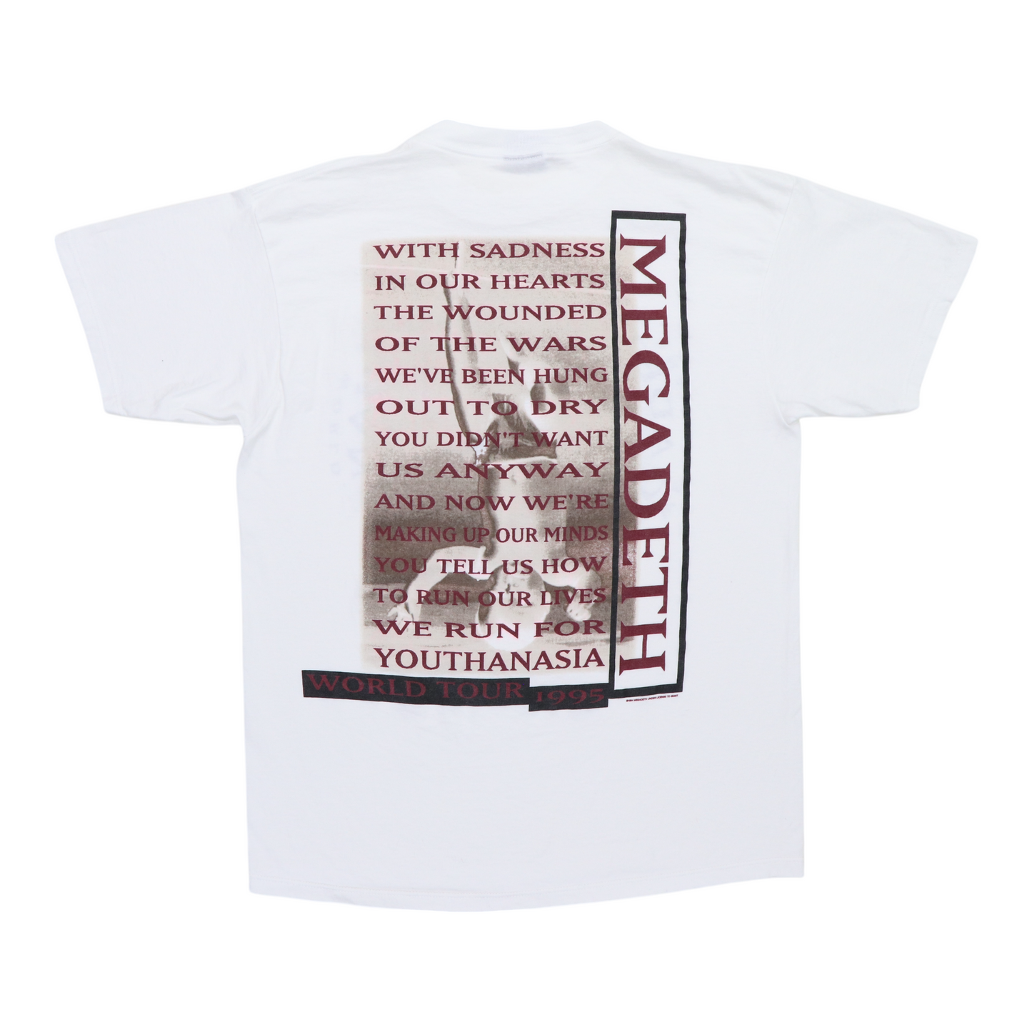 1995 Megadeth Youthanasia World Tour Shirt Back