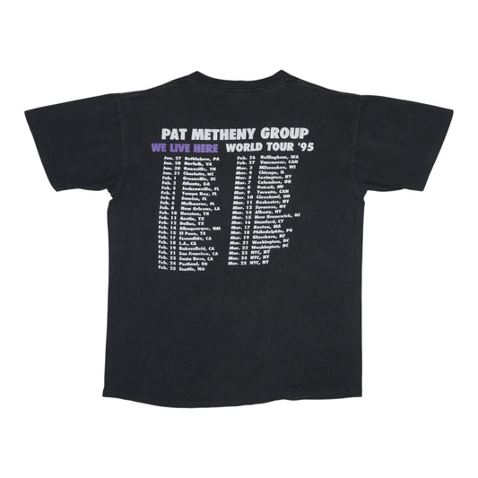 1995 Pat Methany Group We Live Here World Tour Shirt Back