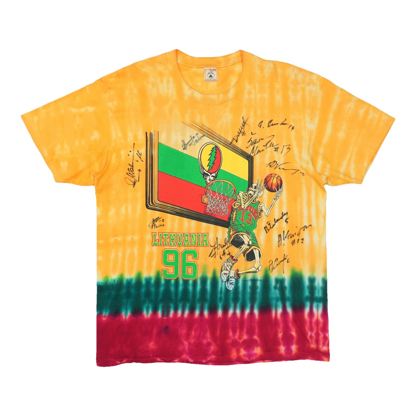 1996 Lithuania Basketball Grateful Dead Signed Shirt