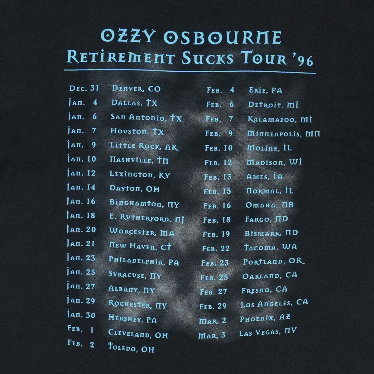 1996 Ozzy Osbourne Retirement Sucks Tour Shirt