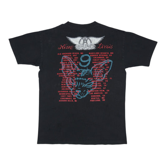1997 Aerosmith Nine Lives Tour Shirt Back