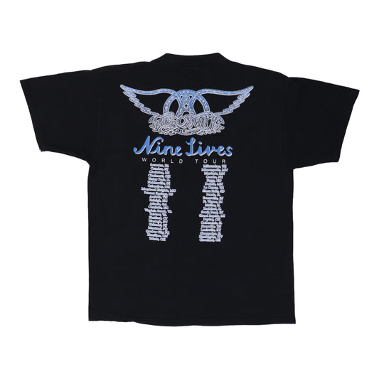1997 Aerosmith Nine Lives Tour Shirt Back