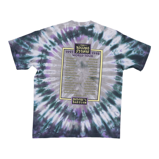 1997 Rolling Stones Bridges To Babylon Tie Dye Tour Shirt Back