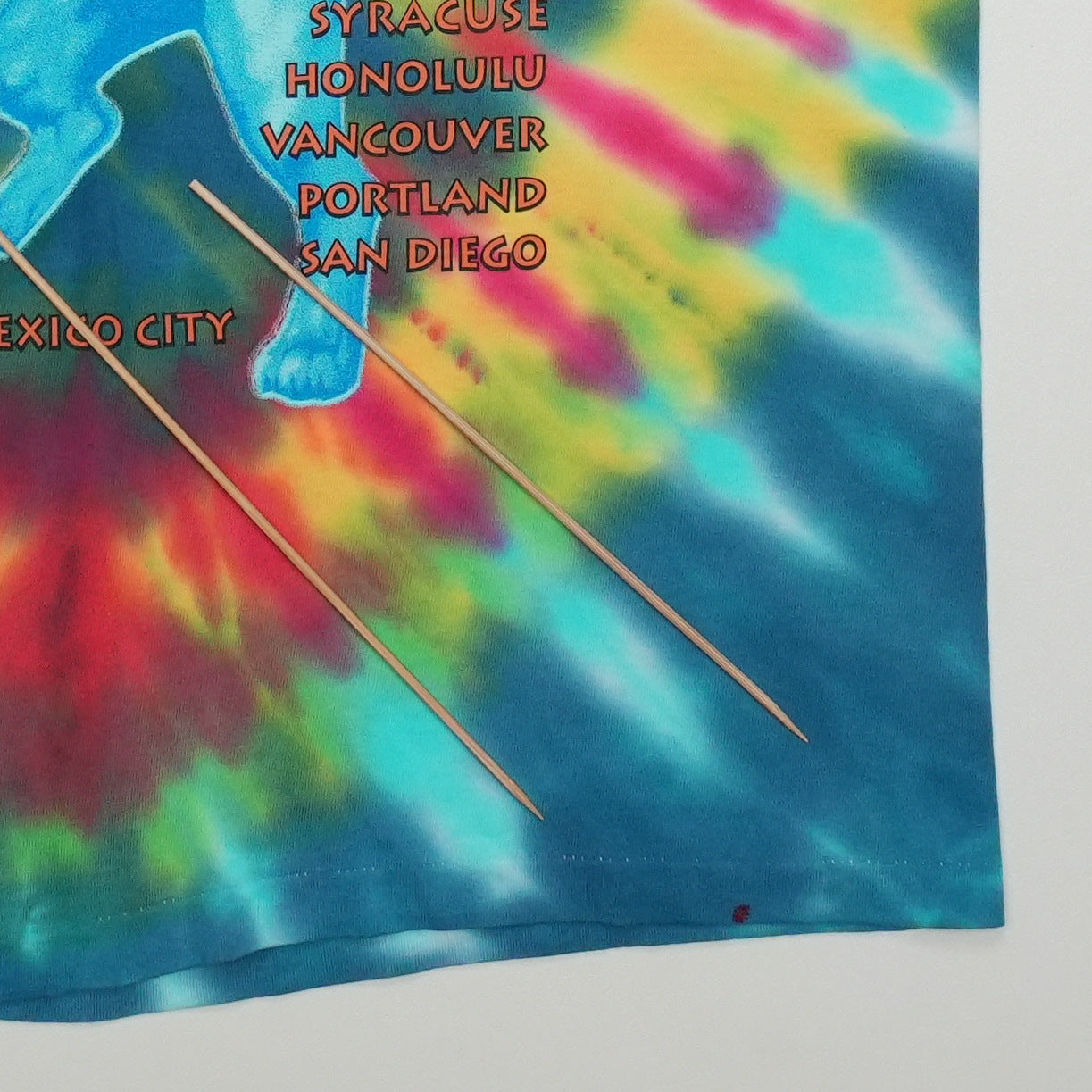 1997 Rolling Stones Bridges To Babylon Tour Tie Dye Shirt Detail 5