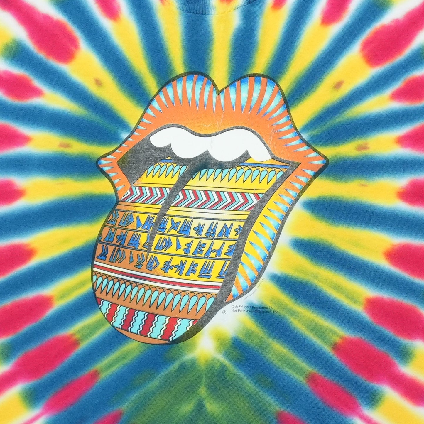 1997 Rolling Stones Bridges To Babylon Tour Tie Dye Shirt