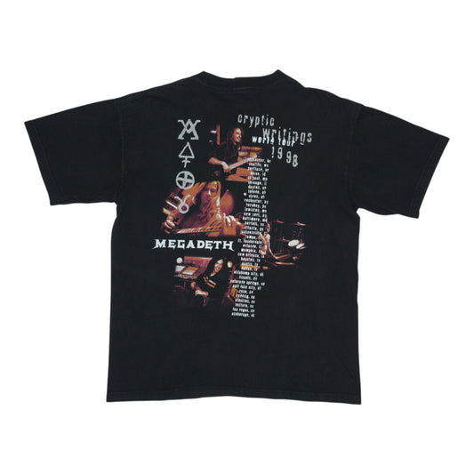 1998 Megadeth Cryptic Writings Tour Shirt Back