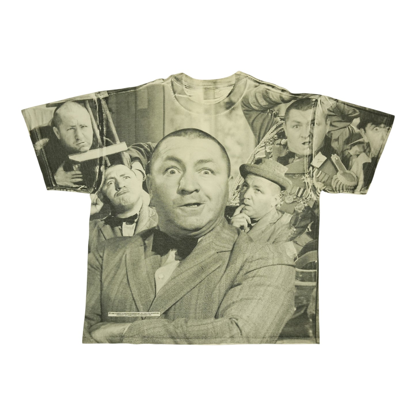 1998 Three Stooges Curly All Over Print Shirt