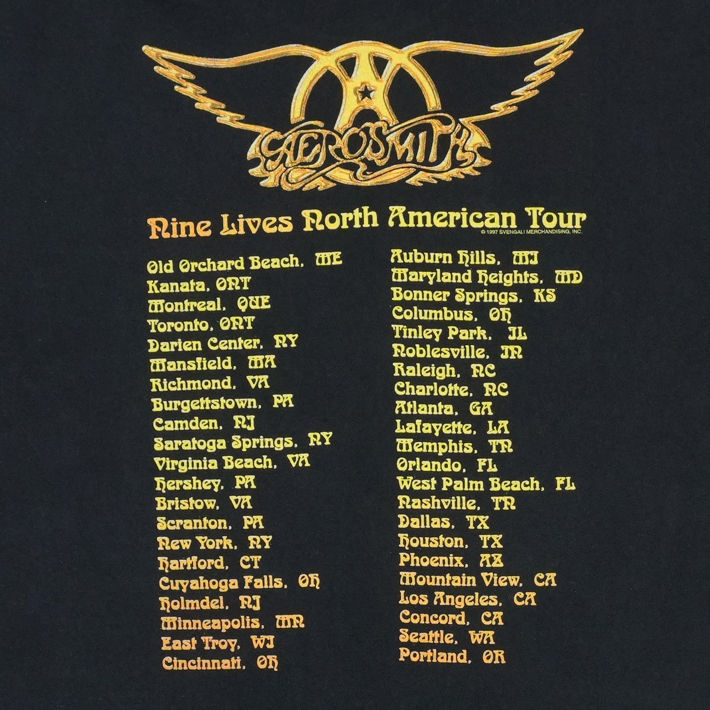 1998 Aerosmith Nine Lives Tour Shirt