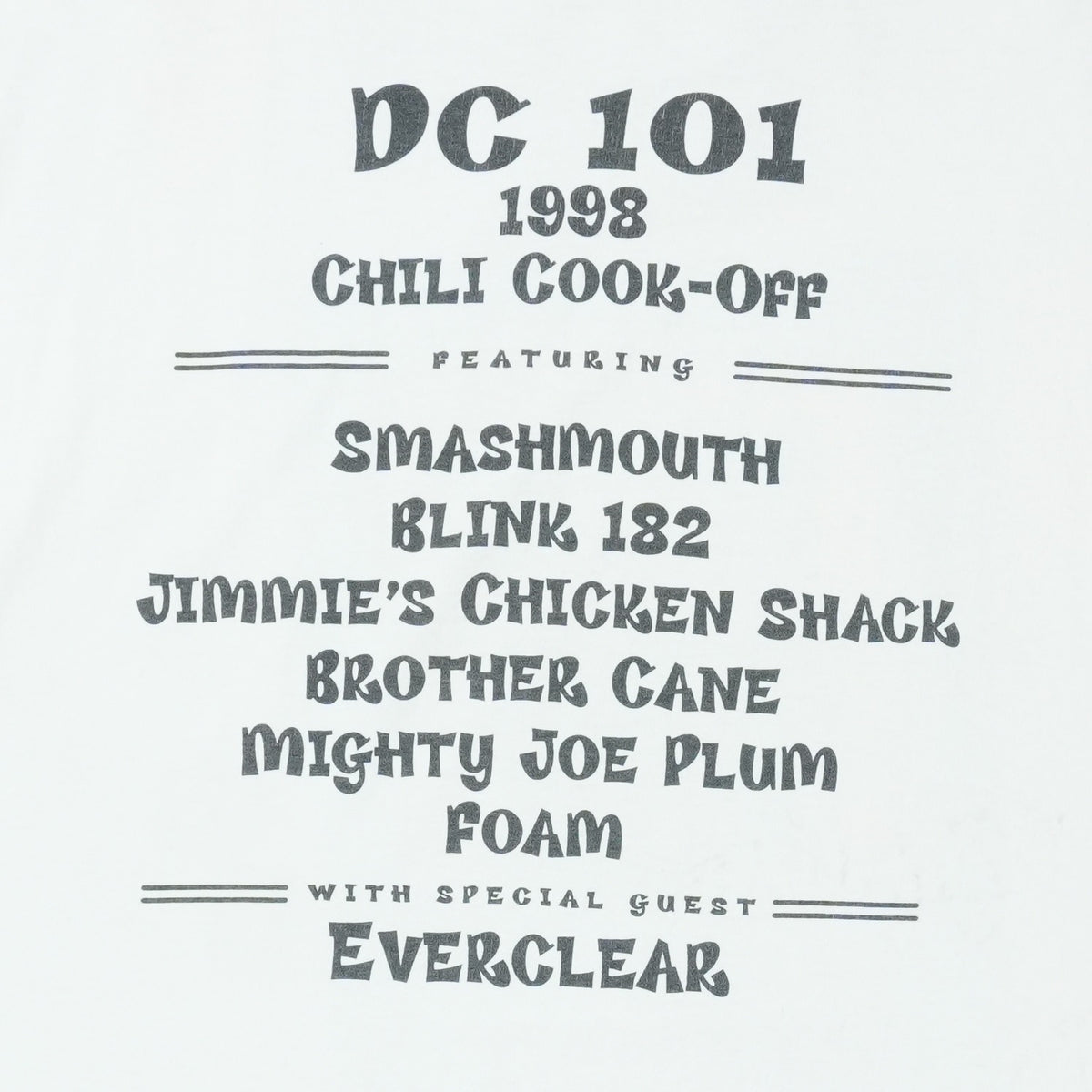 1998 Blink 182 DC101 Chili Cook-Off Shirt