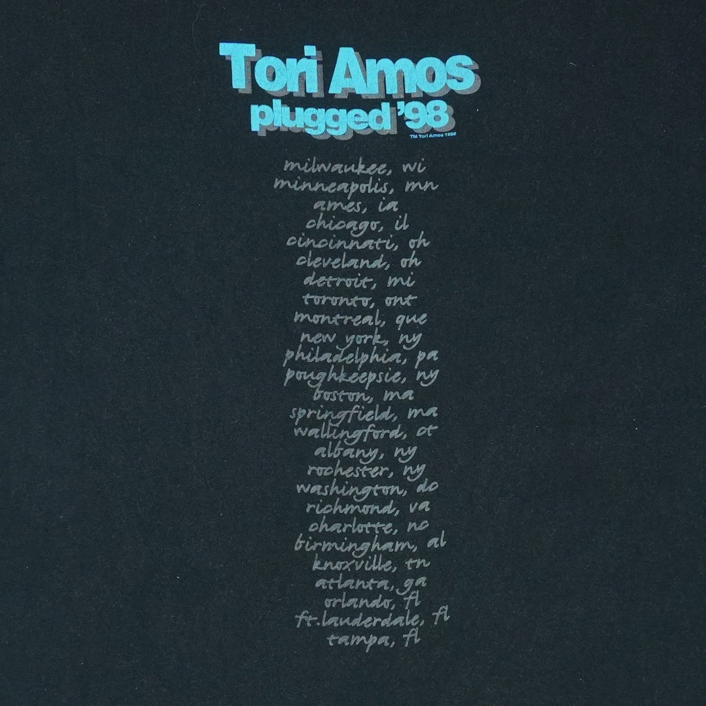 1998 Tori Amos Plugged Tour Shirt
