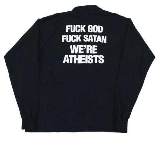 1998 DOA Fuck God Satan We're Atheists Long Sleeve Shirt Back
